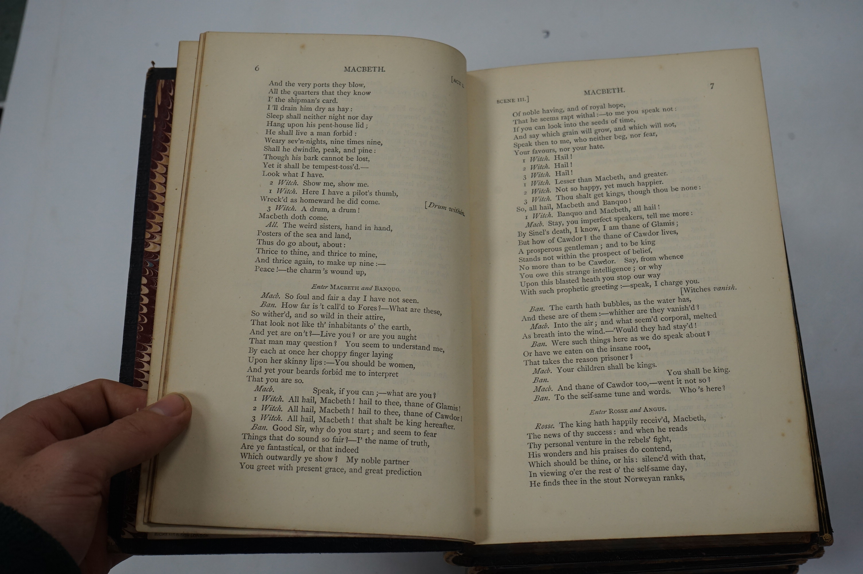 Shakespeare, William - The Works of ... Edited, with a scrupulous revision of the text, by Charles and Mary Cowden Clarke ... 4 vols. portrait frontis., titles printed in red and black; contemp. black polished calf, gilt